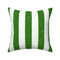 Irish Shamrock Green and White Splattered Paint Vertical Cabana Tent Stripe 