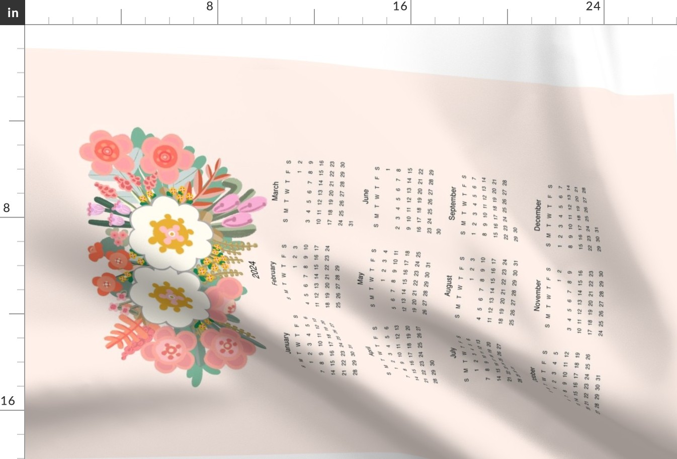 2024 Calendar Floral Banner