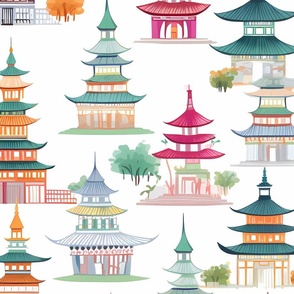 Colorful Pagodas 