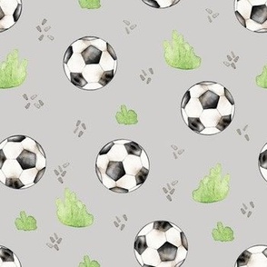 Soccer Watercolor Gray