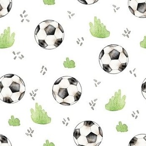 Soccer Watercolor | White