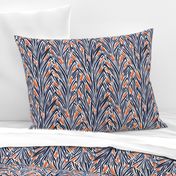 cattails - collection "lake life" - water plants - navy blue and orange