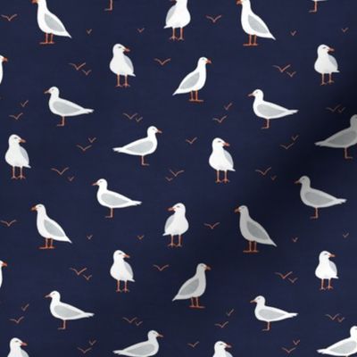 seagulls - collection "lake life""  - nautical birds - navy blue