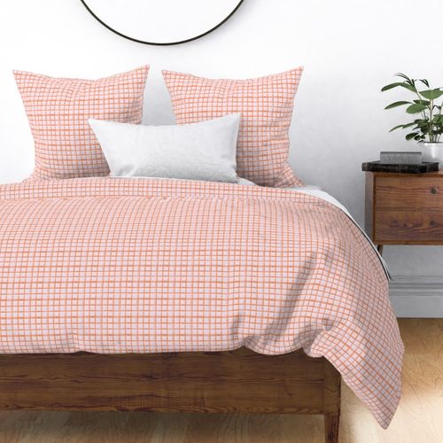 Painted plaid orange pink coquette