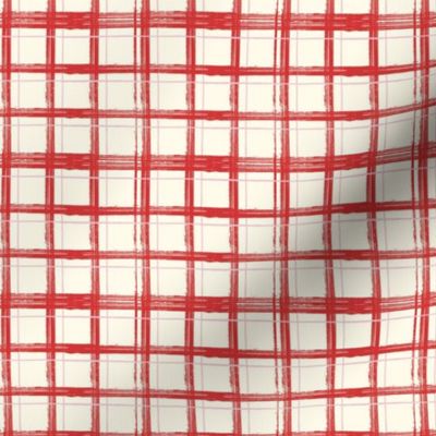 painted plaid red