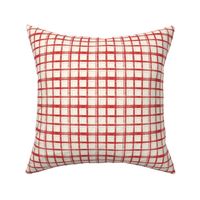 painted plaid red