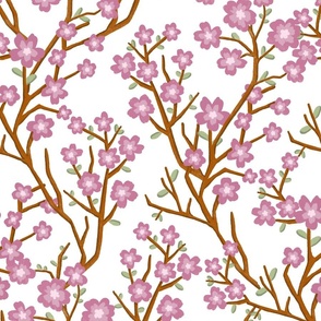 cherry blossom large print climbing pattern