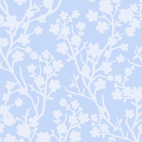 soft blue cherry blossom textured cut outs -large print