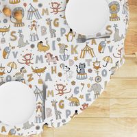 Animal Circus Alphabet - Gold and Silver on white  - large scale