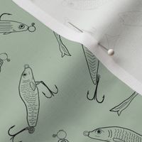 Tossed Fishies - Olive Green