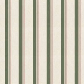 retro stripes - linen look, green and blush 
