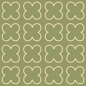Vintage four-leaf clovers - Green and Cream