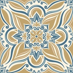 Coastal Tiles - admiral blue asn dark ivory