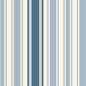 Coastal stripes - admiral blue - blue gray