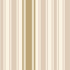 Coastal stripes - Desert sand and dark ivory - tan