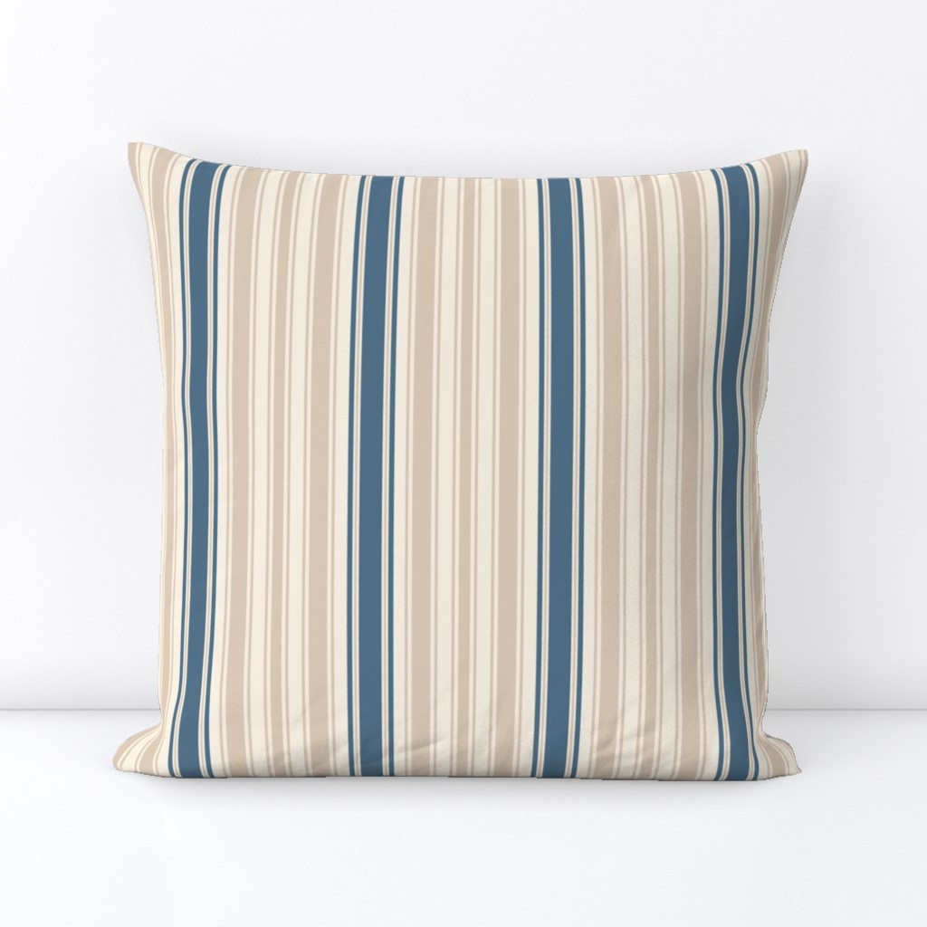 Coastal stripes - desert sand and admiral blue