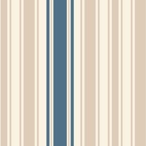 Coastal stripes - desert sand and admiral blue