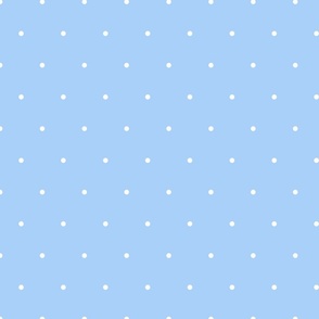 medium white polka dots on sky blue background by art for joy lesja saramakova gajdosikova design