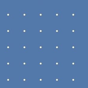 Yellow Polka-dots on Med  Blue