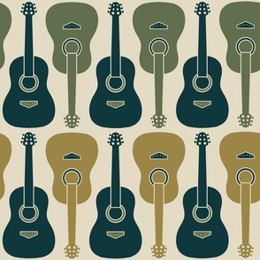 Guitars in blue green and yellow large