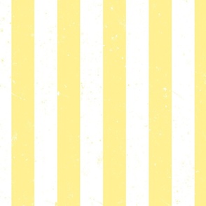 Buttermilk Yellow and White Splattered Paint Vertical Cabana Tent Stripe 