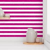 Magenta and White Splattered Paint Horizontal Cabana Tent Stripe 