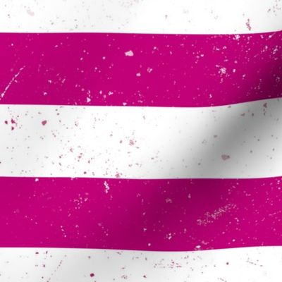 Magenta and White Splattered Paint Horizontal Cabana Tent Stripe 