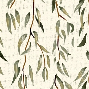 Large Highly textured willow foliage wallpaper  by art for joy lesja saramakova gajdosikova design