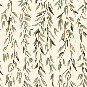 Medium Highly textured willow foliage wallpaper  by art for joy lesja saramakova gajdosikova design