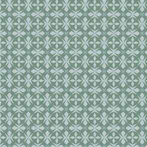 Mirrored geometric shapes | muted green | small