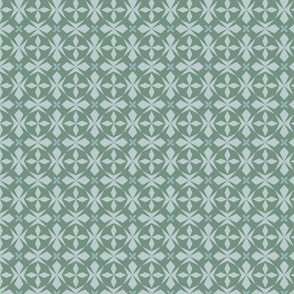 Mirrored geometric shapes | muted sage green | small