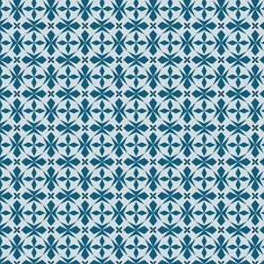 Mirrored geometric shapes | shades of blue | small
