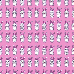 Pink Hangry Bunnies / medium