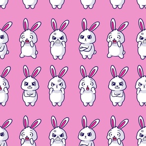 Pink Hangry Bunnies / large