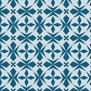 Mirrored geometric shapes | shades of blue | medium