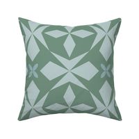 Mirrored geometric shapes | muted sage green | large