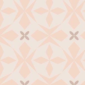 Mirrored geometric shapes | warm neutral beige and blush | large