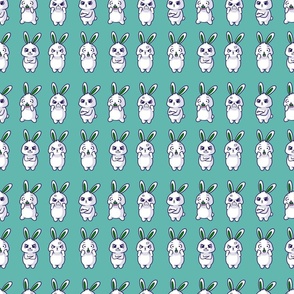 Green Hangry Bunnies /Medium