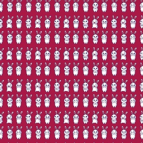 Maroon Red Hangry Bunnies /Small