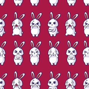 Maroon Red Hangry Bunnies / Large