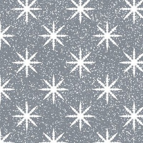 Textured modern snowflakes in gray and white. Large scale