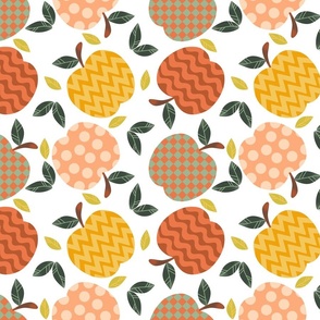 Apples with Geometric Twist  (white) - large