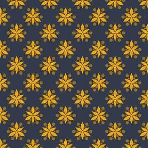 Flower and Dot Navy 4”