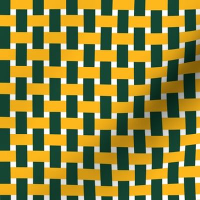 Basketweave Green and Gold Baylor - Extra Small