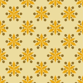 Flower and Dots Yellow 4”