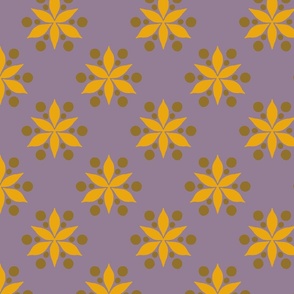 Flower and Dots Purple 4”