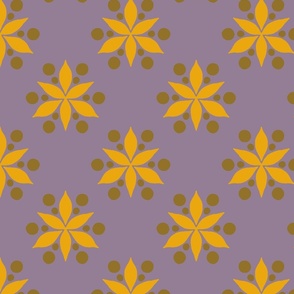 Flower and Dots Purple 8”