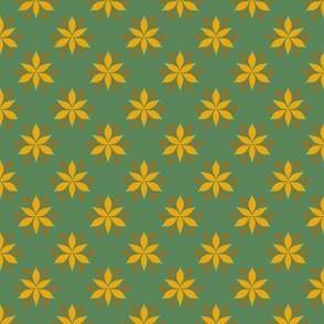 Flower and Dots Green 4”
