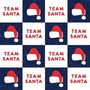 Team Santa - Christmas checks - navy - LAD23