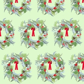 Christmas squirrel minty green  wreath © Angela Broadbent 